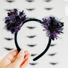 Load image into Gallery viewer, Wicked Pom Poms Headband - Purple Halloween