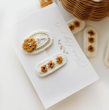 Load image into Gallery viewer, Mustard Magnolia Crochet Set - Snaps