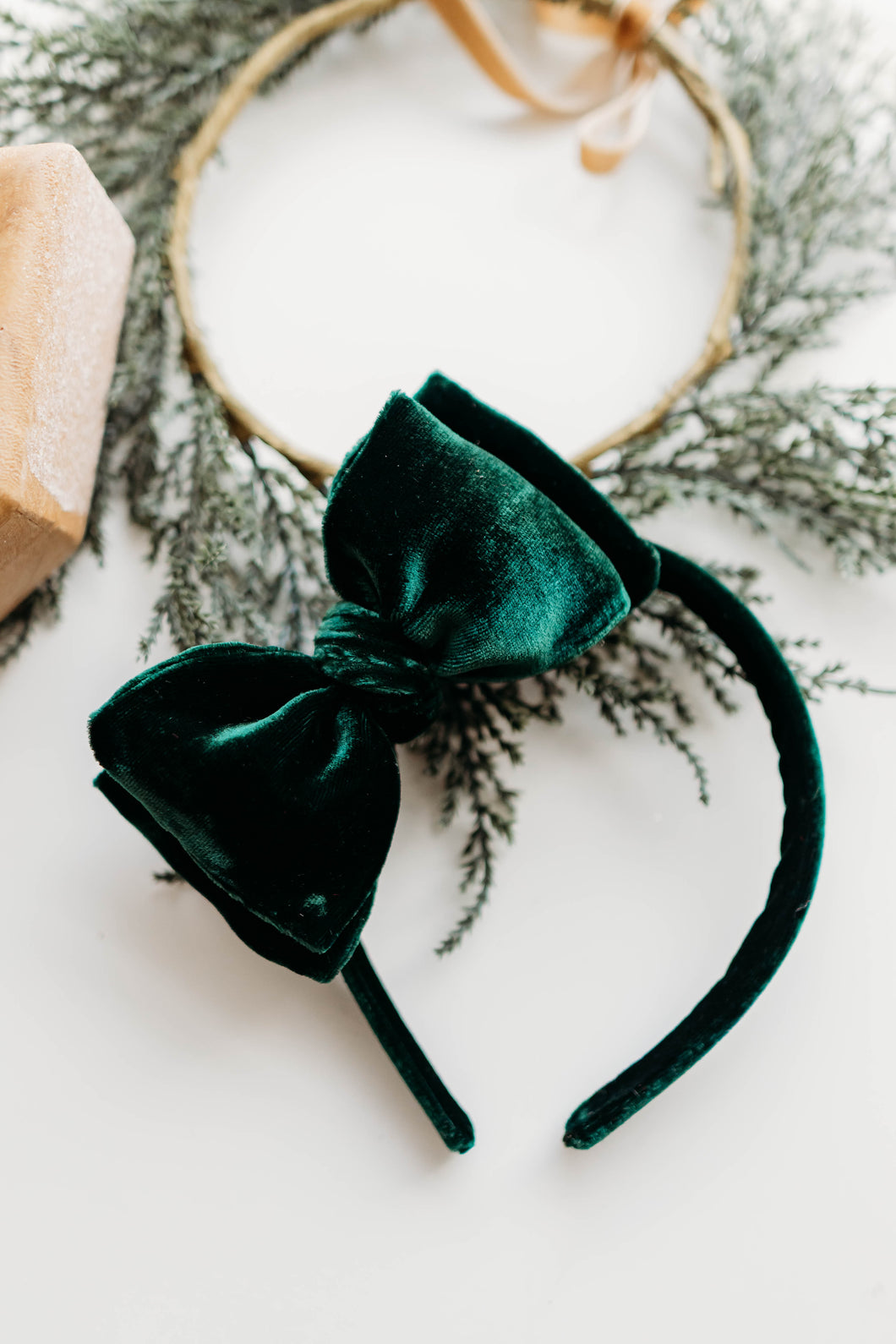 Sandy Headband - Silk Velvet Pine