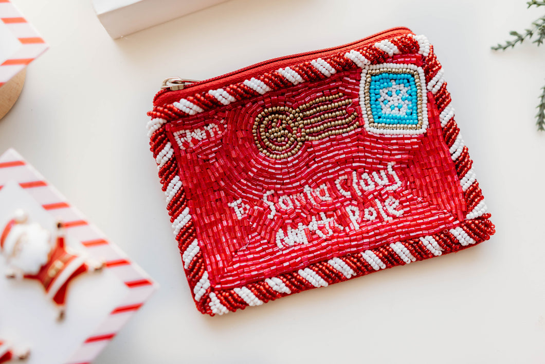 Santa Letter Sequin Coin Bag