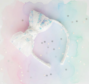 Sandy Headband - Princess Sequin White