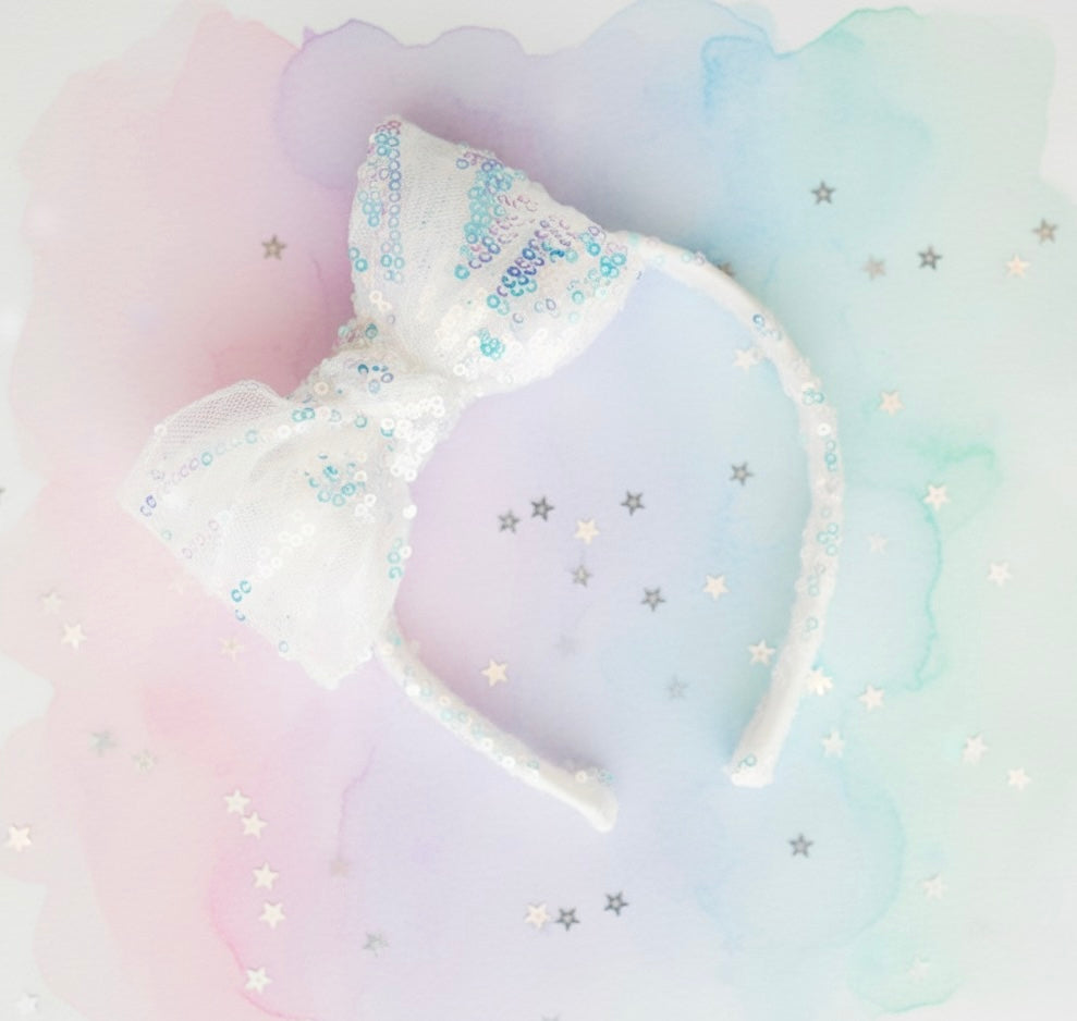Sandy Headband - Princess Sequin White