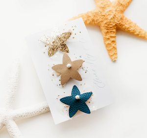 Starfish Faux Leather Clip SET - Classic