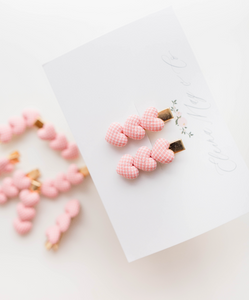 Heart Clip Pink Gingham