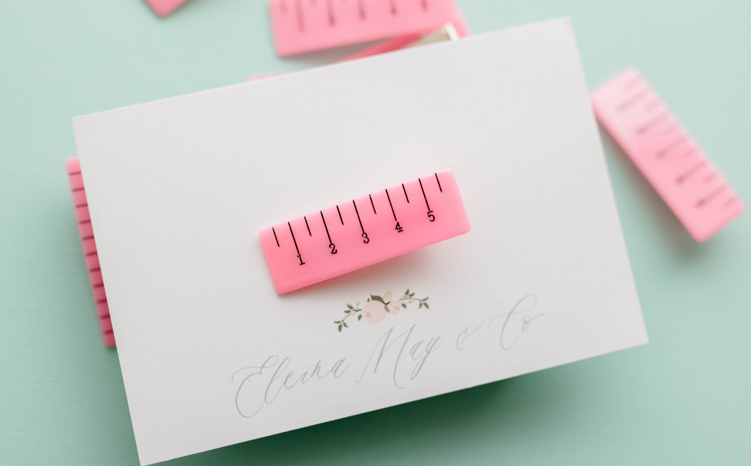 Pink Ruler - Hair Clip