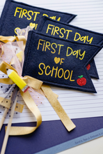 Load image into Gallery viewer, Pennant Flag - First Day of School Navy
