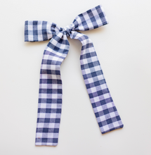 Load image into Gallery viewer, Coco Hair bow - Blue Gingham

