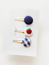Load image into Gallery viewer, Buttons Clip Set - Navy Apple
