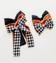 Load image into Gallery viewer, Hope Hair bow - Black Gingham
