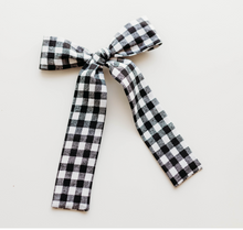 Load image into Gallery viewer, Coco Hair bow - Black Gingham
