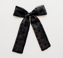 Load image into Gallery viewer, Coco Hair bow - Black Chiffon
