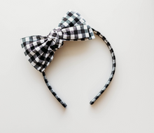 Load image into Gallery viewer, Sandy Headband - Black Gingham
