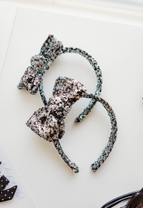 Sandy Headband - Silver Sequin