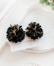 Load image into Gallery viewer, Pom Pom Pigtail Set - Black and Gold
