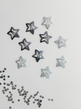 Load image into Gallery viewer, Glitter Stars Snap Clip Set - Black/Silver Option 2
