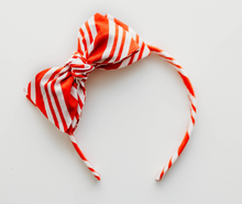Load image into Gallery viewer, Sandy Headband - Red Christmas Stripes
