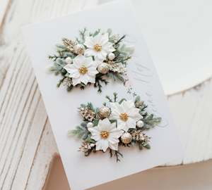 White Poinsettia - Clip Set