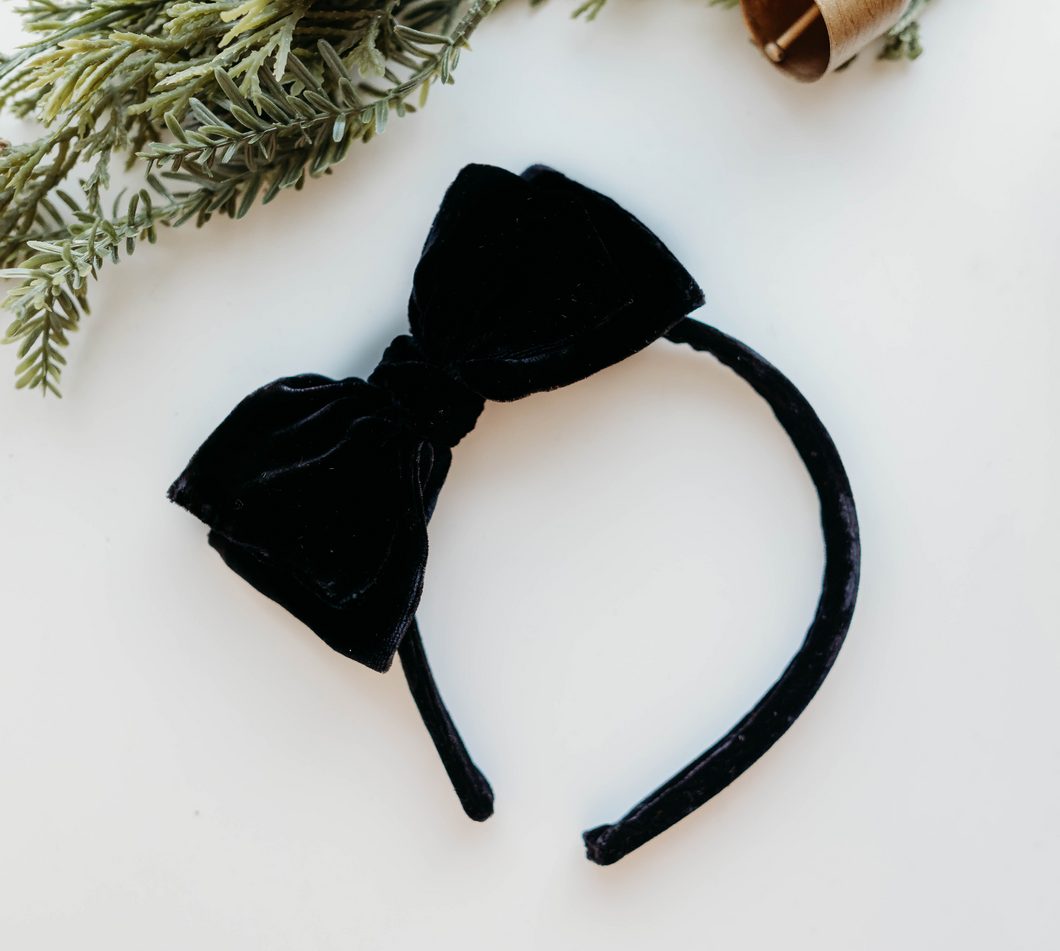 Sandy Headband - Silk Velvet Black
