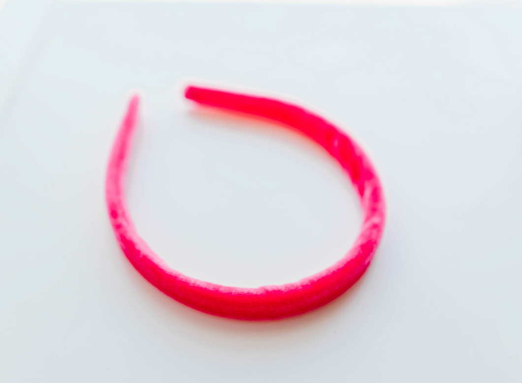 Peppa Velvet Headband - Hot Pink