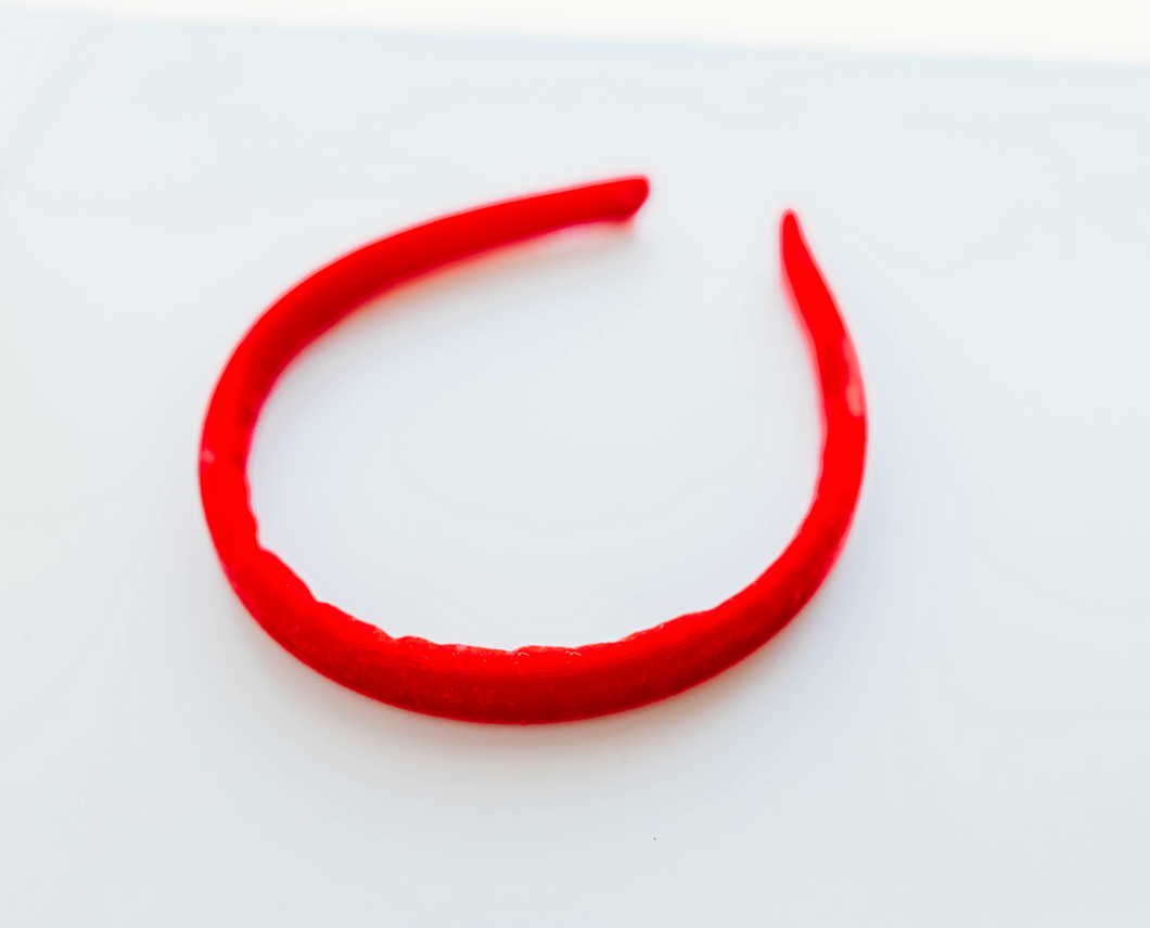 Peppa Velvet Headband - Red