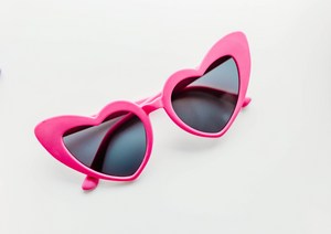 Heart Shaped Hot Pink Sunglasses