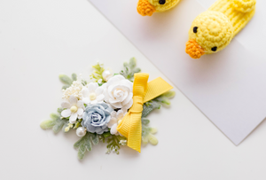 Sofia Floral Clip- Blue and Yellow