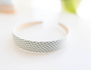 Emma Headband - Sage Gingham