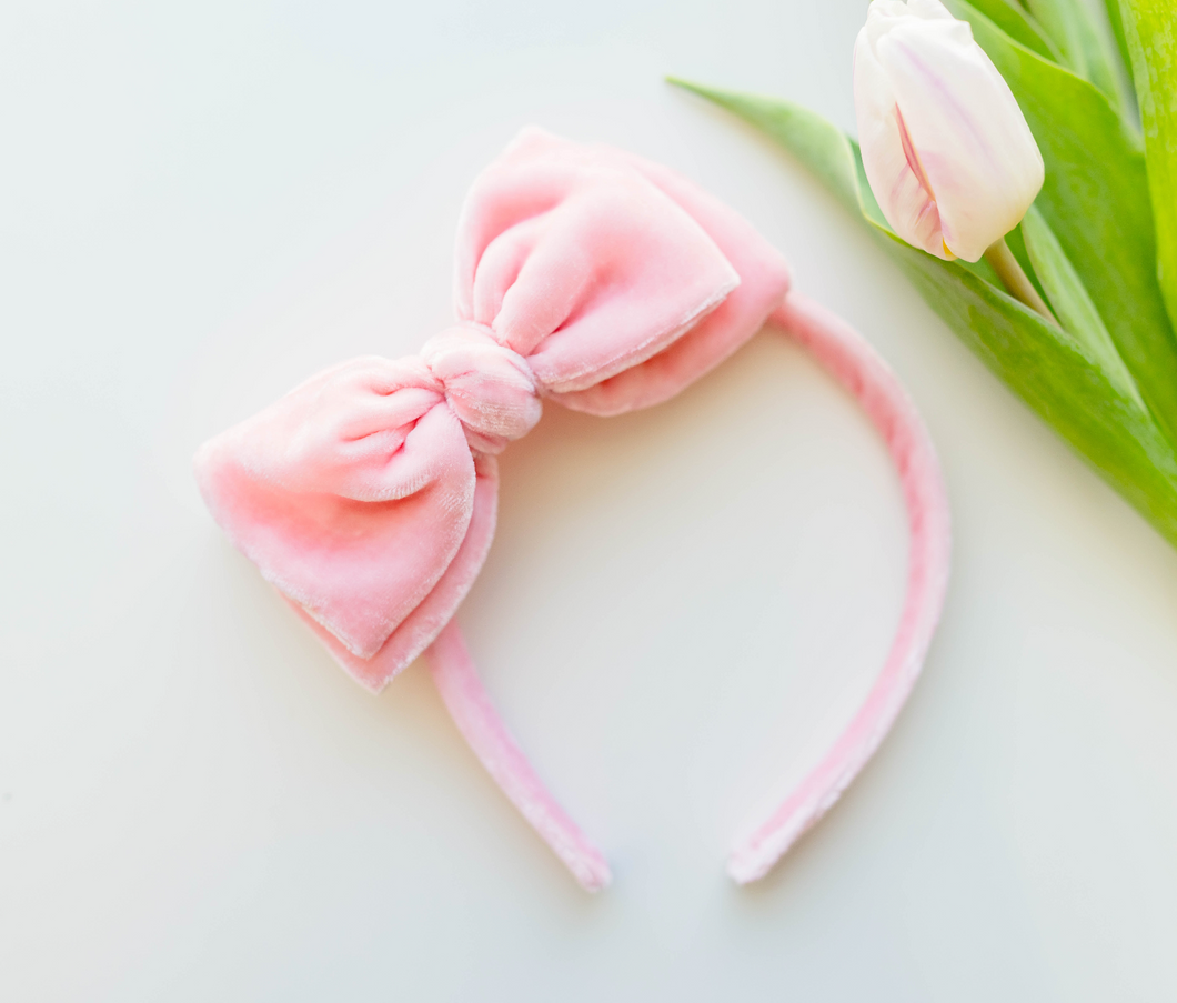 Sandy Headband - Light Pink Velvet