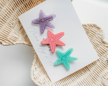 Load image into Gallery viewer, Starfish Clip SET of 3 - Mermaids
