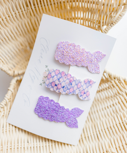 Mermaid Snap Clip SET - Purple Love