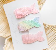 Load image into Gallery viewer, Mermaid Snap Clip SET - Pretty Rainbow
