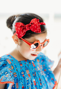 Sandy Headband - Navy Polka Dots Patriotic