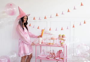 Pink Witch Hat Banner