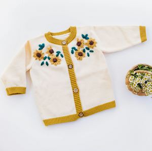 Ally Sweater - Mustard Sunflowers