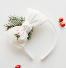 Load image into Gallery viewer, Sandy Headband - Candy Cane Embroidery- PREORDER
