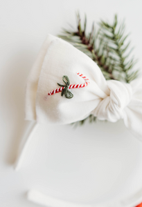 Sandy Headband - Candy Cane Embroidery- PREORDER