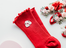 Load image into Gallery viewer, Cami Embroidery Sock - Valentines
