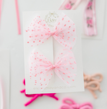 Load image into Gallery viewer, Honey Pigtails - Pink Polka Dot Tulle
