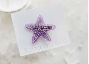 Starfish Clip  - Sparkly Purple