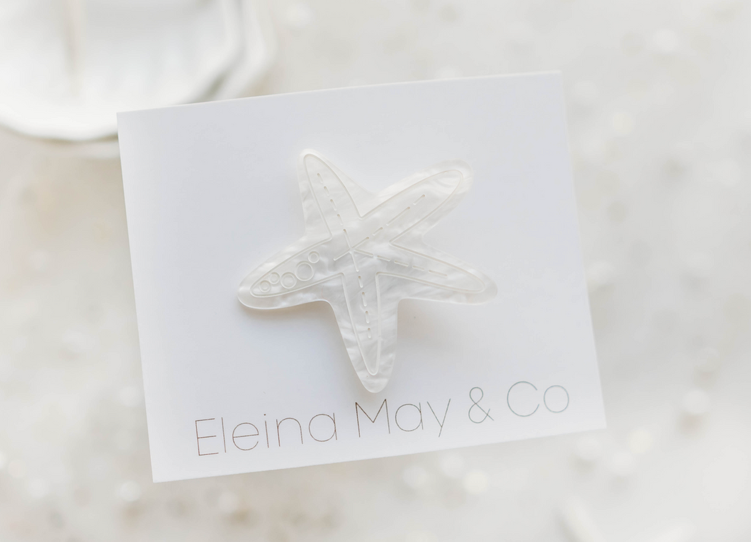Starfish Clip  - Pearly White