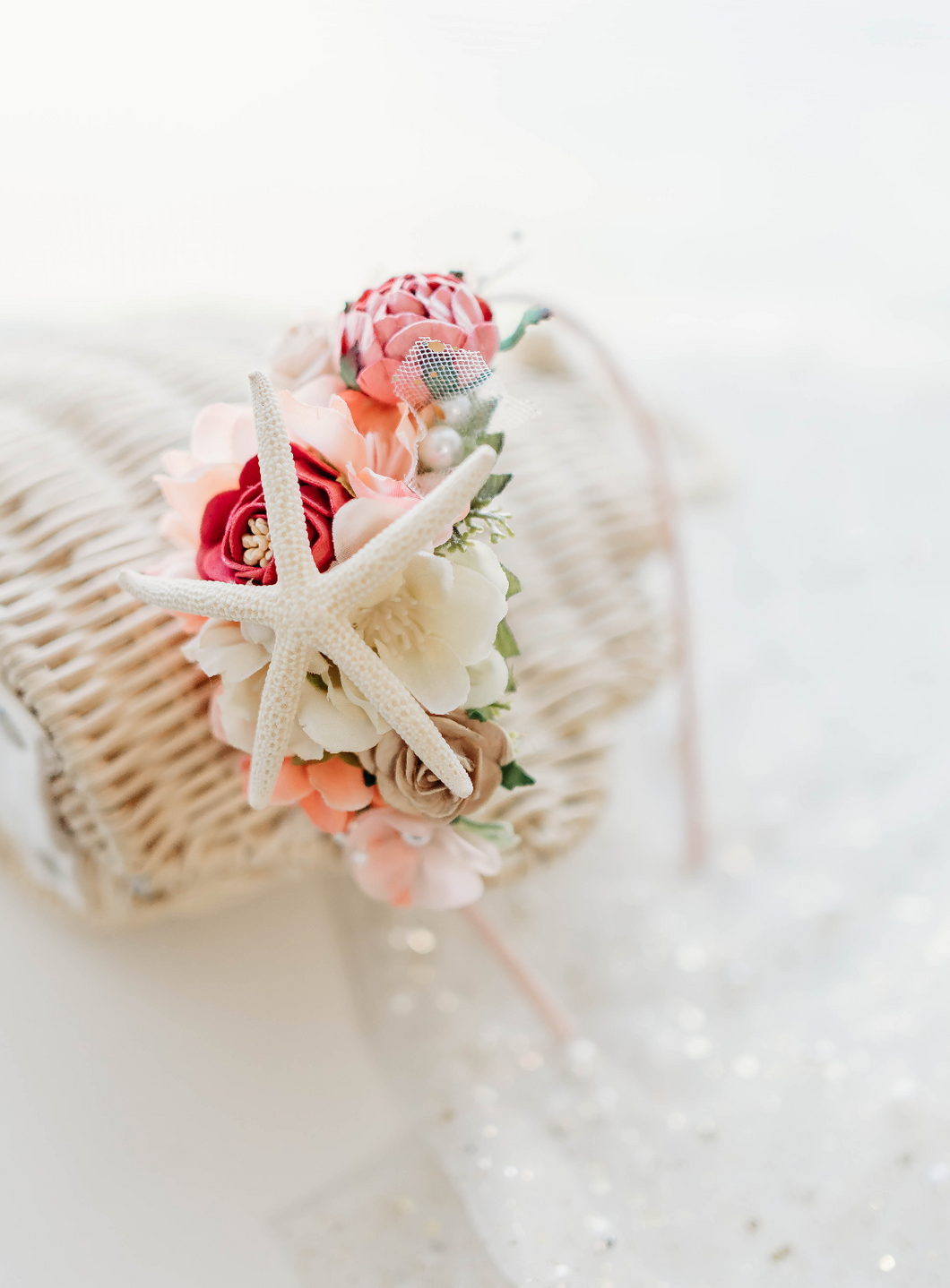 Leah Mermaid Headband - Starfish Pink Rose