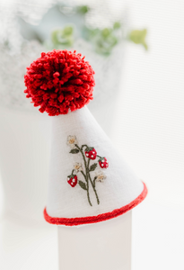 Strawberry Embroidery  - Party Hat