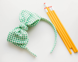 Sandy Headband - Green Gingham