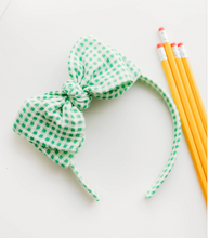 Load image into Gallery viewer, Sandy Headband - Green Gingham
