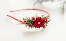 Load image into Gallery viewer, Ella Headband - Red Poinsettia- PREORDER
