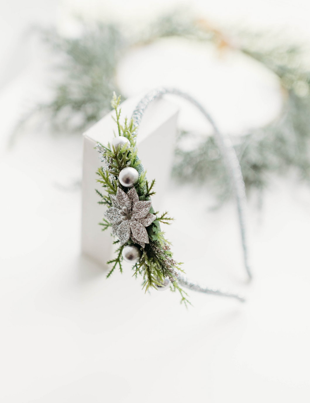 Ella Headband - Silver Poinsettia- PREORDER