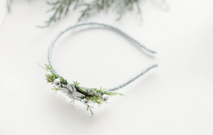 Ella Headband - Silver Poinsettia- PREORDER