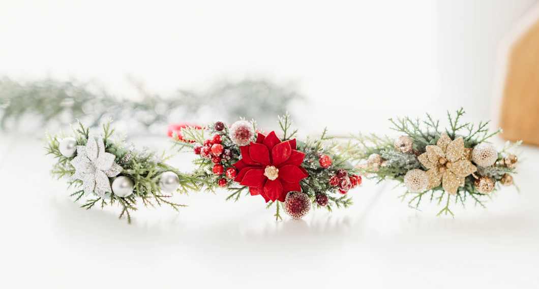Ella Headband TRIO SET - POINSETTIA - PREORDER