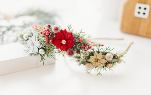 Ella Headband TRIO SET - POINSETTIA - PREORDER