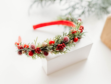 Load image into Gallery viewer, Cozy Claus Floral Headband - PREORDER
